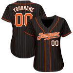 Custom Baseball Jersey - Personalized Black Orange Pinstripe with Name & Number - Team Sports Apparel Personalized Black