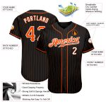 Custom Baseball Jersey - Personalized Black Orange Pinstripe with Name & Number - Team Sports Apparel Personalized Black