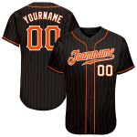 Custom Baseball Jersey - Personalized Black Orange Pinstripe with Name & Number - Team Sports Apparel Personalized Black