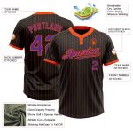 Custom Name Number Two-Button Unisex Softball Jersey Black Orange Pinstripe Purple Personalized Team Gear Personalized Black