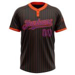 Custom Name Number Two-Button Unisex Softball Jersey Black Orange Pinstripe Purple Personalized Team Gear Personalized Black