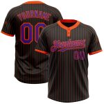Custom Name Number Two-Button Unisex Softball Jersey Black Orange Pinstripe Purple Personalized Team Gear Personalized Black