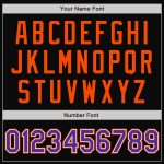 Custom Name Number Black Orange Pinstripe Varsity Letterman Bomber Jacket - Personalized Full-Snap Jacket Personalized Black