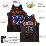 Custom Name Number Basketball Jersey - Personalized Black Orange Pinstripe Royal Orange Authentic Design Personalized Black