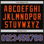Custom Name Number Varsity Jacket Black Orange Pinstripe Royal White Bomber Full-Snap Letterman Personalized Black Orange