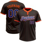 Custom Name Number Unisex Softball Jersey Black Orange Pinstripe Royal-White Two-Button Personalized Team Apparel Personalized