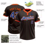 Custom Name Number Unisex Softball Jersey Black Orange Pinstripe Royal-White Two-Button Personalized Team Apparel Personalized