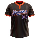 Custom Name Number Unisex Softball Jersey Black Orange Pinstripe Royal-White Two-Button Personalized Team Apparel Personalized