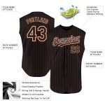 Custom Personalized Baseball Jersey Black Orange Pinstripe Sleeveless with Custom Name and Number Authentic Personalized