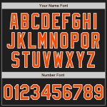 Personalized Black Orange Pinstripe Softball Jersey Unisex Two-Button Design Personalized Black Orange Pinstripe White Two-Button
