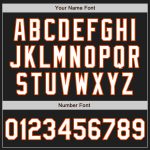 Custom Name and Number Unisex Softball Jersey - Personalized Black Orange Pinstripe Two-Button Design Personalized Black