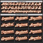 Custom Name and Number Unisex Softball Jersey - Personalized Black Orange Pinstripe Two-Button Design Personalized Black