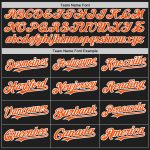 Personalized Black Orange Pinstripe Softball Jersey Unisex Two-Button Design Personalized Black Orange Pinstripe White Two-Button