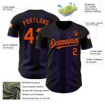 Personalized 3D Geometric Baseball Jersey in Black Orange Purple Personalized Black Orange-Purple 3D Geometric Shapes Baseball