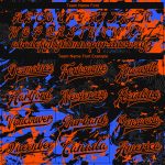 Personalized Varsity Letterman Jacket Black Orange-Royal 3D Full-Snap Personalized Black Orange-Royal 3D Bomber Full-Snap