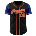 Custom Name and Number Two Tone Baseball Jersey - Personalized Black and Orange-Royal Edition Personalized Black Orange-Royal