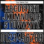 Custom Name and Number Soccer Jersey - Personalized Black Orange-Royal Dripping Splatter Art Uniform Personalized Black Orange-Royal