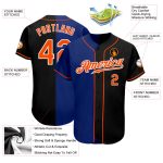 Personalized Black Orange Royal Split Fashion Jersey for Baseball Personalized Black Orange-Royal Split Fashion Baseball