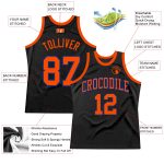 Custom Black and Orange Royal Throwback Basketball Jersey for Men Personalized Black Orange-Royal Throwback Basketball Jersey