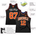 Personalized Black Orange Royal Basketball Jersey for Men and Women - Throwback Style Personalized Black Orange-Royal Throwback