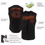 Personalized Black Orange Baseball Jersey for Men - Sleeveless Design, Customizable, Perfect for Team Sports Personalized