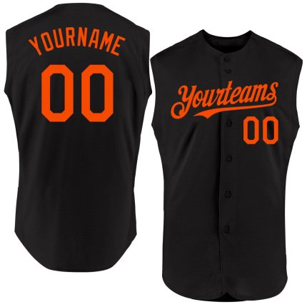 Personalized Black and Orange Baseball Jersey for Kids - Sleeveless Design, Size 3 Personalized Black Orange Sleeveless Baseball