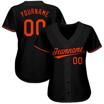 Custom Black and Orange Softball Jersey - Personalized Sports Apparel Personalized Black Orange Softball Jersey