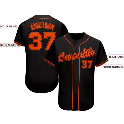 Custom Name Number Personalized Black Orange Softball Jersey - Team Apparel Personalized Black Orange Softball Jersey Team