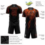 Personalized Black and Orange Soccer Jersey - Custom Sublimation Uniform Personalized Black Orange Sublimation Soccer Uniform