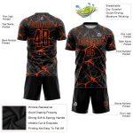 Personalized Orange Black Soccer Jersey Uniform - Custom Sublimation 3 Personalized Black Orange Sublimation Soccer Uniform