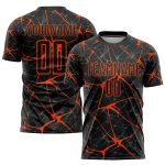 Personalized Orange Black Soccer Jersey Uniform - Custom Sublimation 3 Personalized Black Orange Sublimation Soccer Uniform