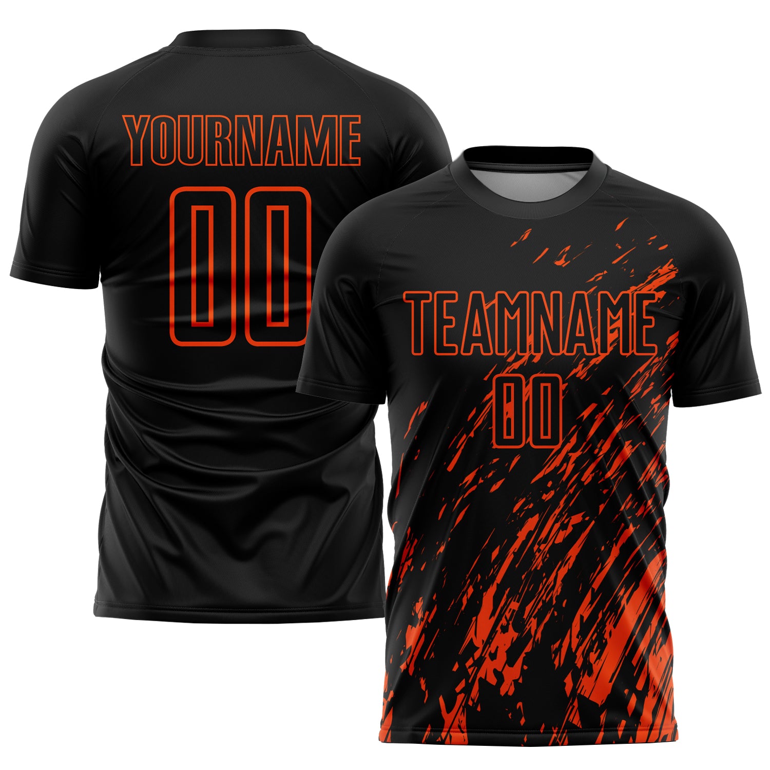 Personalized Soccer Jersey Black Orange Sublimation Uniform for Kids 4 Personalized Black Orange Sublimation Soccer Uniform