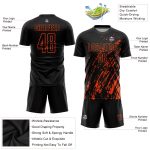 Personalized Soccer Jersey Black Orange Sublimation Uniform for Kids 4 Personalized Black Orange Sublimation Soccer Uniform