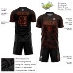 Personalized Black and Orange Soccer Jersey - Custom Sublimation Uniform Personalized Black Orange Sublimation Soccer Uniform