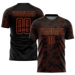 Personalized Black and Orange Soccer Jersey - Custom Sublimation Uniform Personalized Black Orange Sublimation Soccer Uniform