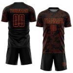 Personalized Black and Orange Soccer Jersey - Custom Sublimation Uniform Personalized Black Orange Sublimation Soccer Uniform