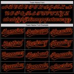 Personalized Baseball Jersey for Men and Women - Black Orange Throwback Style Personalized Black Orange Throwback Baseball
