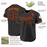 Personalized Baseball Jersey for Men and Women - Black Orange Throwback Style Personalized Black Orange Throwback Baseball
