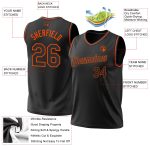 Personalized Black Orange Basketball Jersey - Retro Style Throwback 2 Personalized Black Orange Throwback Basketball Jersey