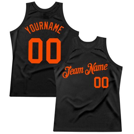 Personalized Basketball Jersey in Black and Orange - Throwback Style Personalized Black Orange Throwback Basketball Jersey