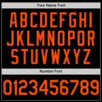 Personalized Black Orange Softball Jersey for Men and Women, Two-Button Unisex Design Personalized Black Orange Two-Button