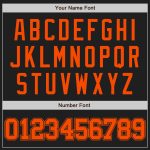 Custom Name and Number Personalized Black Orange Unisex Softball Jersey - Two-Button Design Personalized Black Orange Two-Button