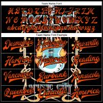 Custom Vintage Rock Music Festival 3D Pattern Black Orange Bomber Jacket with Personalized Name & Number - Varsity Letterman Style