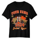 Personalized 3D Graduation T-Shirt in Black, Orange, and White - Custom Performance Tee Personalized Black Orange-White 3D