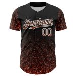 Custom Name Number Authentic Baseball Jersey with 3D Black Orange-White Glitter Dot Design - Personalized Team Apparel Personalized