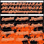 Custom Name Number Baseball Jersey - Personalized 3D Pattern Abstract Splash Grunge Art in Black Orange-White Design Personalized