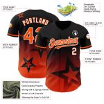 Custom Name and Number Twinkle Star Baseball Jersey in Black Orange-White 3D Gradient Design Personalized Black Orange-White