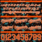 Custom Name Number Basketball Shorts 3D Pattern Hawaii Palm Trees Pineapple Black Orange White Personalized Black Orange-White