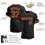 Custom Authentic Baseball Jersey - Personalized Black Orange White Team Name & Number Personalized Black Orange-White Authentic