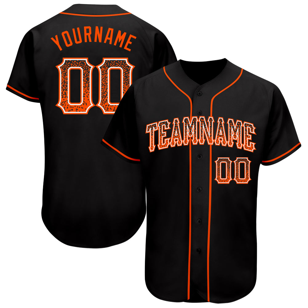 Custom Name Number Black Orange White Drift Baseball Jersey Personalized Fashion Personalized Black Orange-White Authentic